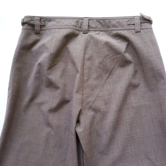 Eddie Bauer Pants Womens 10 Stretch Straight Leg Brown Glen Check Plaid Trousers - Picture 6 of 15